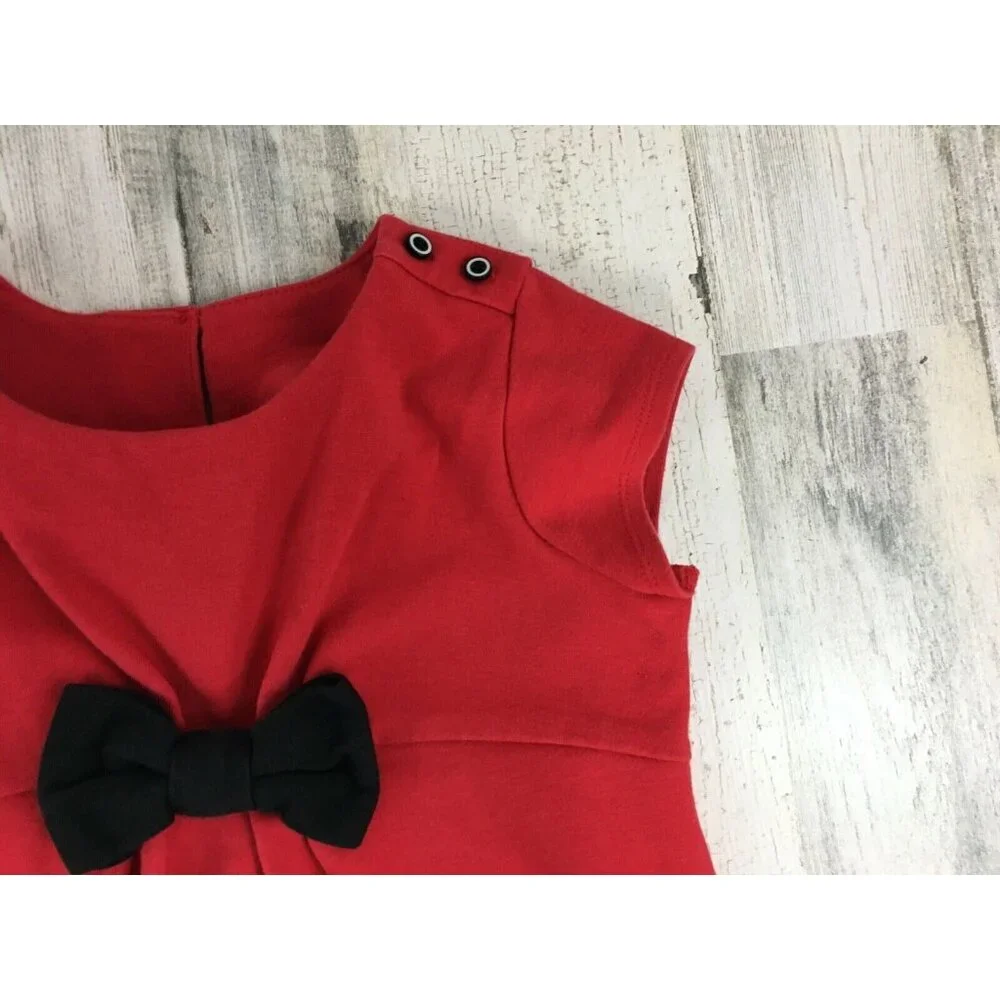 Gymboree Olivia Pig Red Dress Black Bow Short Sleeve Halloween Costume Girls 6